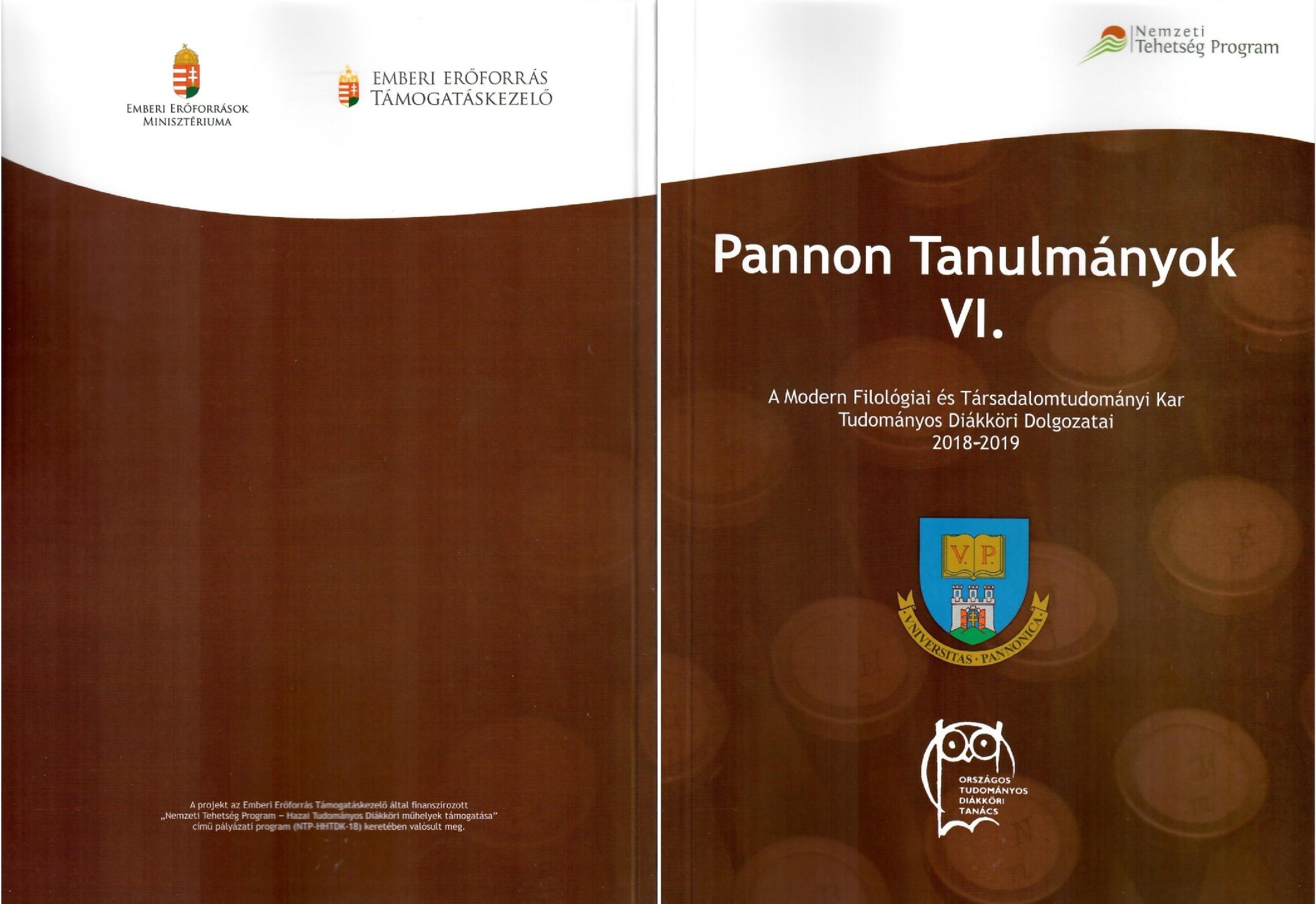 Pannon Tanulmányok VI borito